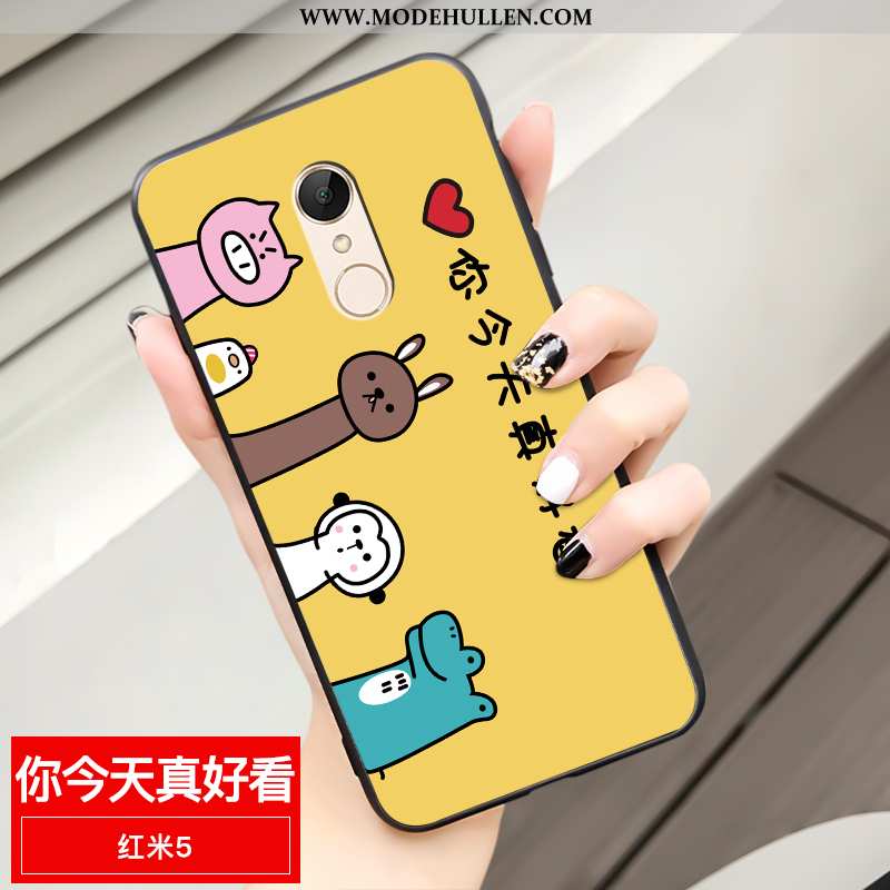 Hülle Xiaomi Redmi 5 Karikatur Nette Case Alles Inklusive Nubuck Netto Rot Kreativ Gelbe