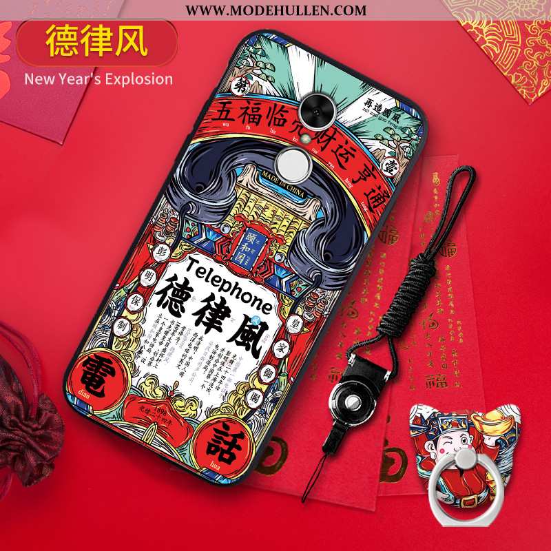 Hülle Xiaomi Redmi 5 Nubuck Persönlichkeit Schutz Katzen Reichtum Anti-sturz Neu Rote