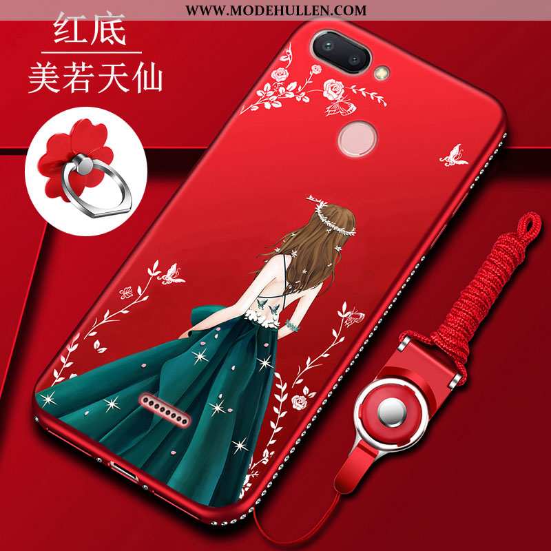 Hülle Xiaomi Redmi 6 Hängende Verzierungen Persönlichkeit Super Dünne Nubuck Schutz Mini Rote