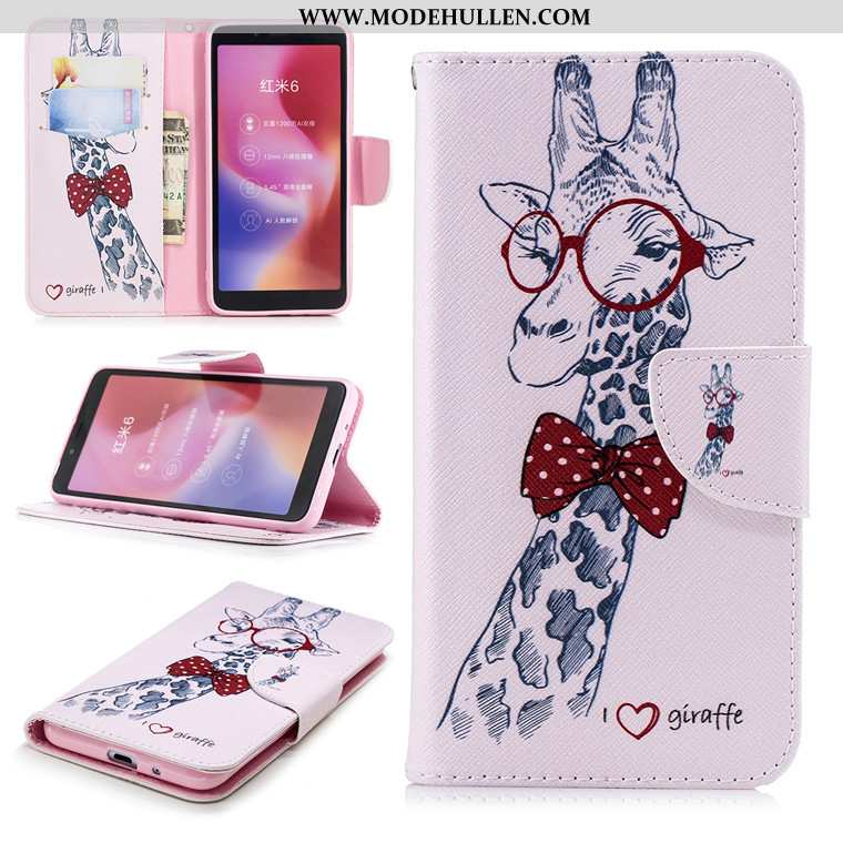 Hülle Xiaomi Redmi 6 Lederhülle Karikatur Blau Case Alles Inklusive Handy