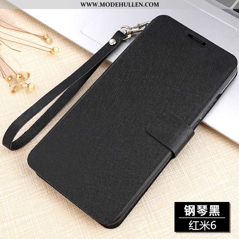 Hülle Xiaomi Redmi 6 Lederhülle Nubuck Clamshell Anti-sturz Handy Rot Blau