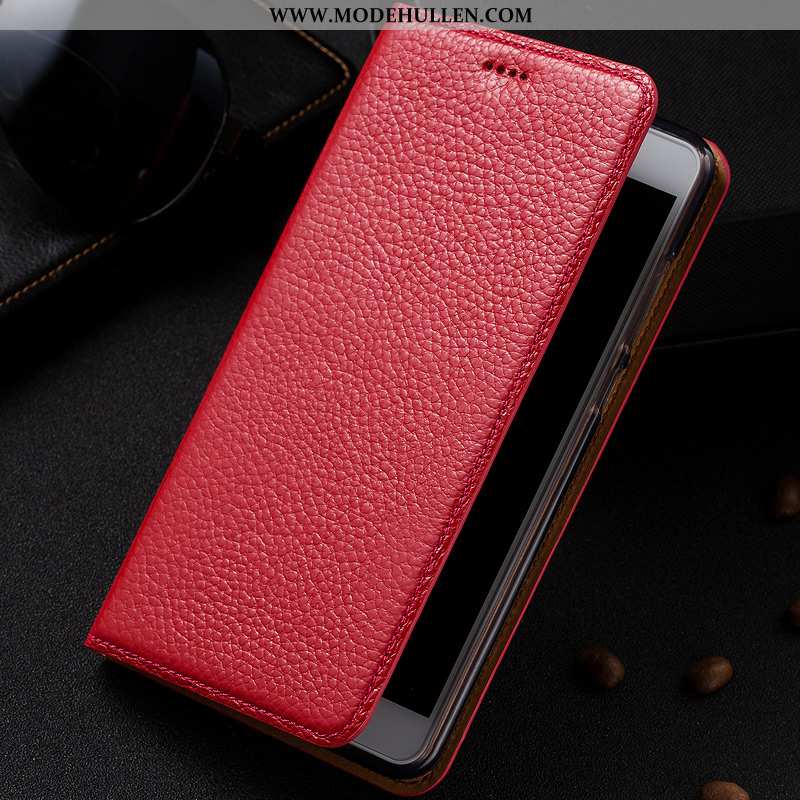 Hülle Xiaomi Redmi 6 Schutz Lederhülle Rot Dunkelblau Handy Mini