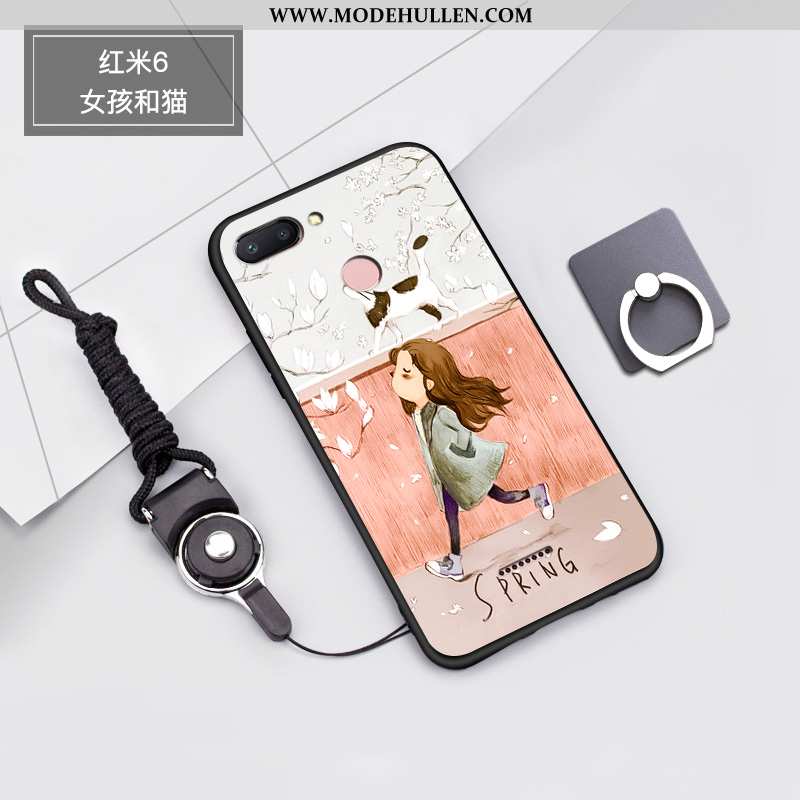 Hülle Xiaomi Redmi 6 Silikon Nubuck Kreativ Anti-sturz Weiche Case Nette Rosa