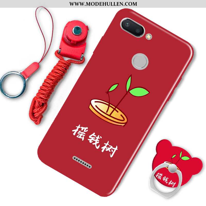 Hülle Xiaomi Redmi 6 Weiche Silikon Mini Schutz Handy Rot Schwarz