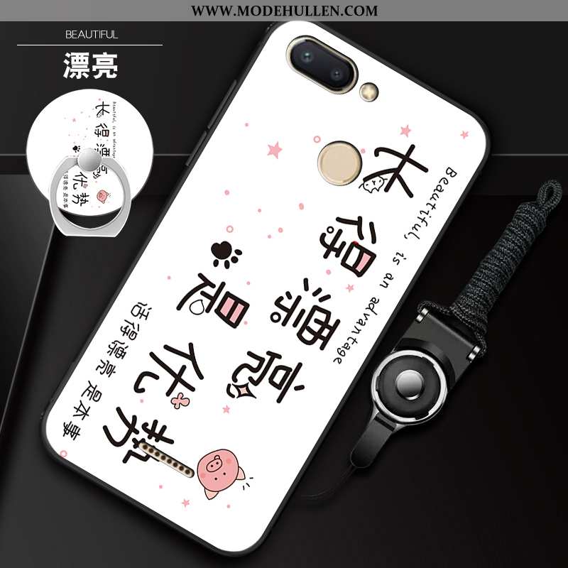 Hülle Xiaomi Redmi 6 Weiche Silikon Schutz Netto Rot Neu Persönlichkeit Anti-sturz Weiße
