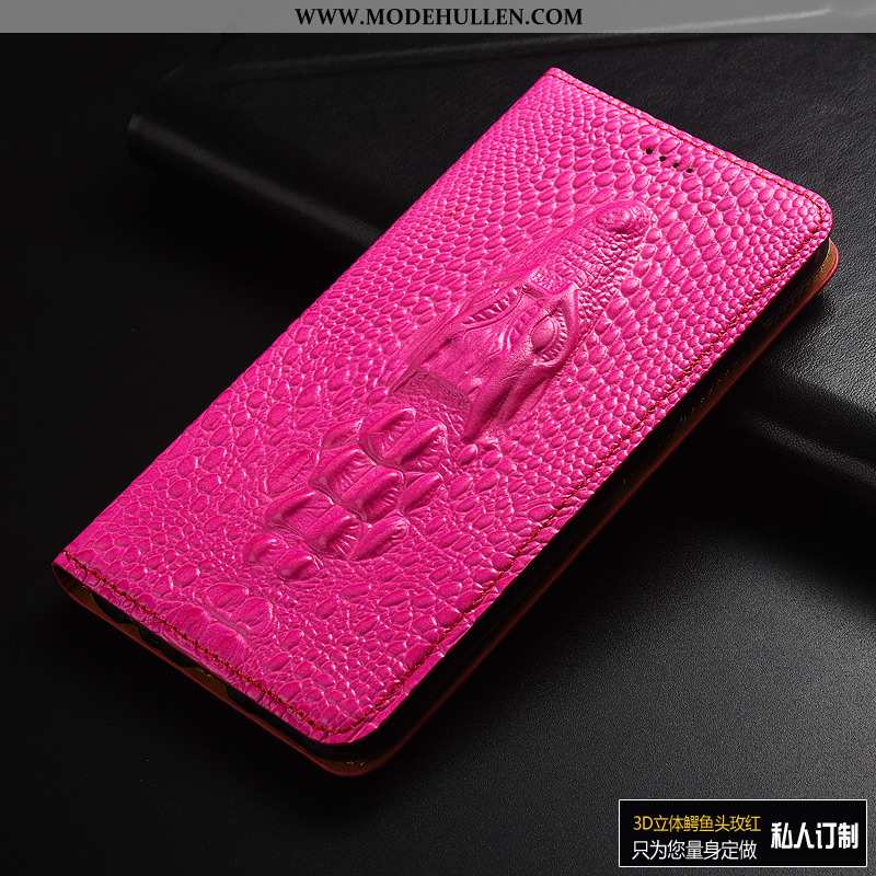 Hülle Xiaomi Redmi 6a Echt Leder Schutz Handy Lederhülle Rot Case Mini Rosa