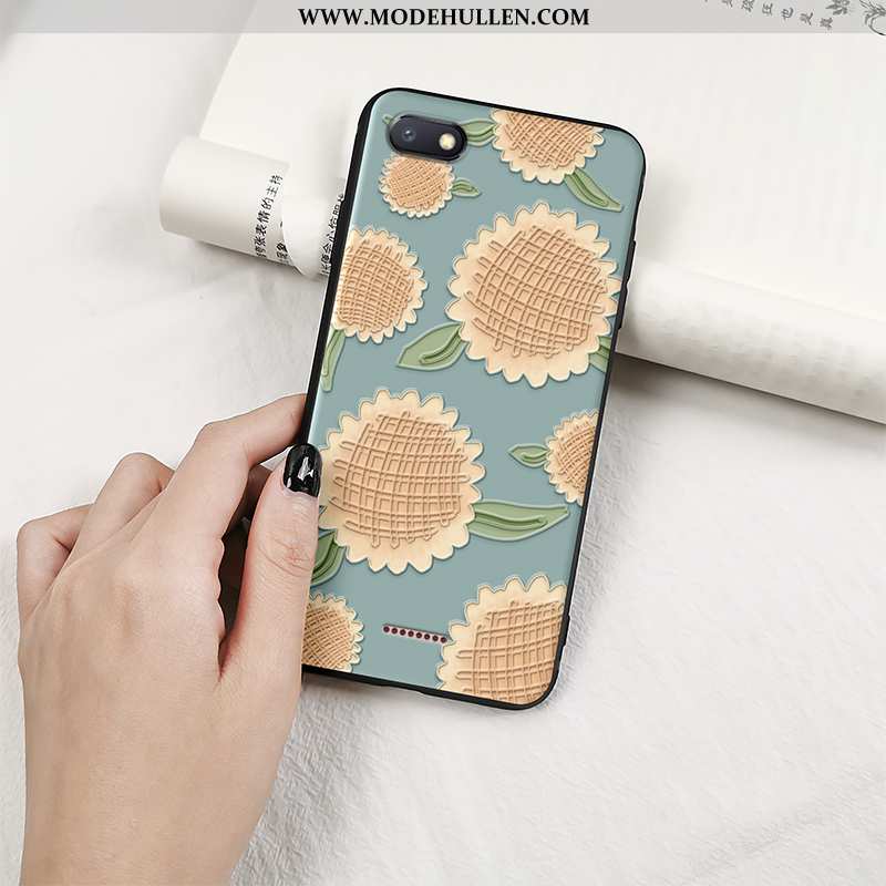 Hülle Xiaomi Redmi 6a Nubuck Persönlichkeit Handy Grün Sonnenblume Case Kreativ