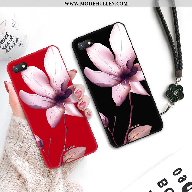 Hülle Xiaomi Redmi 6a Trend Weiche Rot Case Persönlichkeit Blumen Mini Schwarz