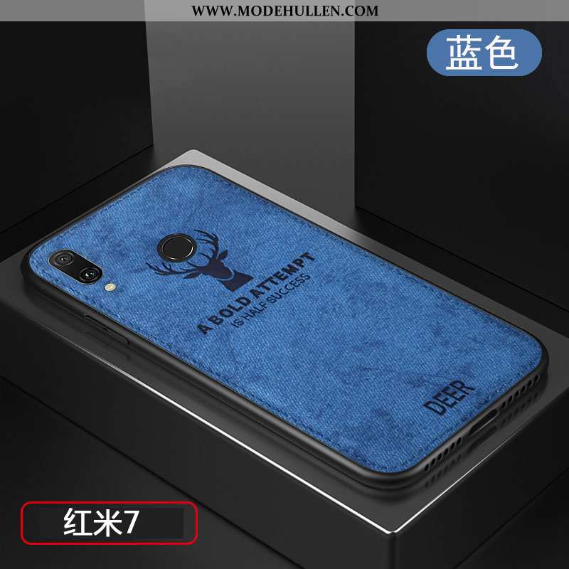 Hülle Xiaomi Redmi 7 Hängende Verzierungen Kreativ Rot Weiche Silikon Muster Temperieren Blau