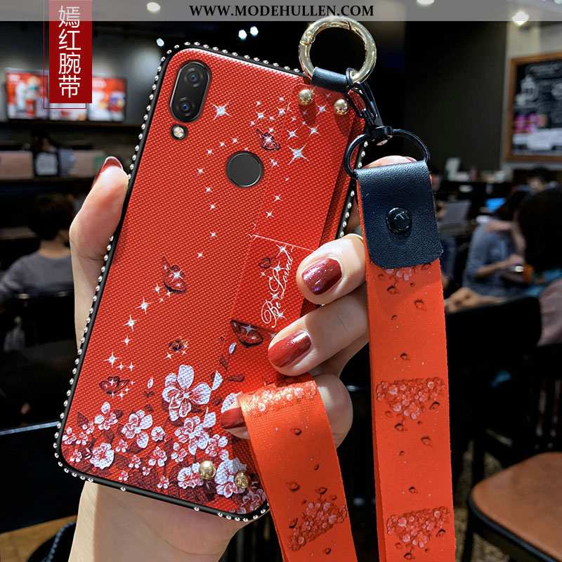 Hülle Xiaomi Redmi 7 Schutz Hängende Verzierungen Rot Blau Trend Silikon