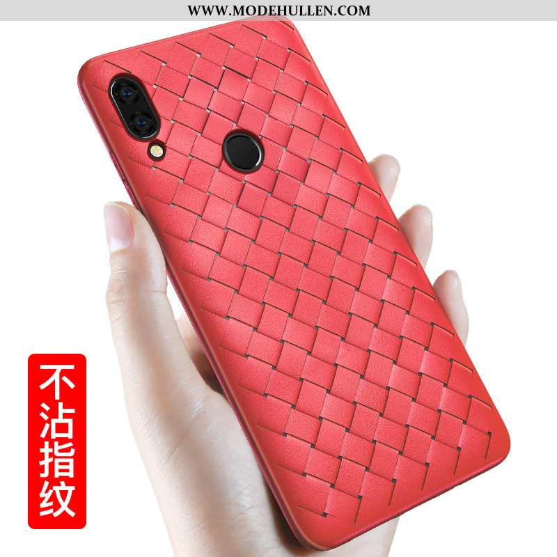 Hülle Xiaomi Redmi 7 Super Weiche Rot Silikon Schwarz Flecht Kreativ