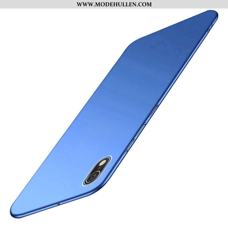 Hülle Xiaomi Redmi 7a Dünne Schutz Persönlichkeit Case Einfarbig Blau Nubuck