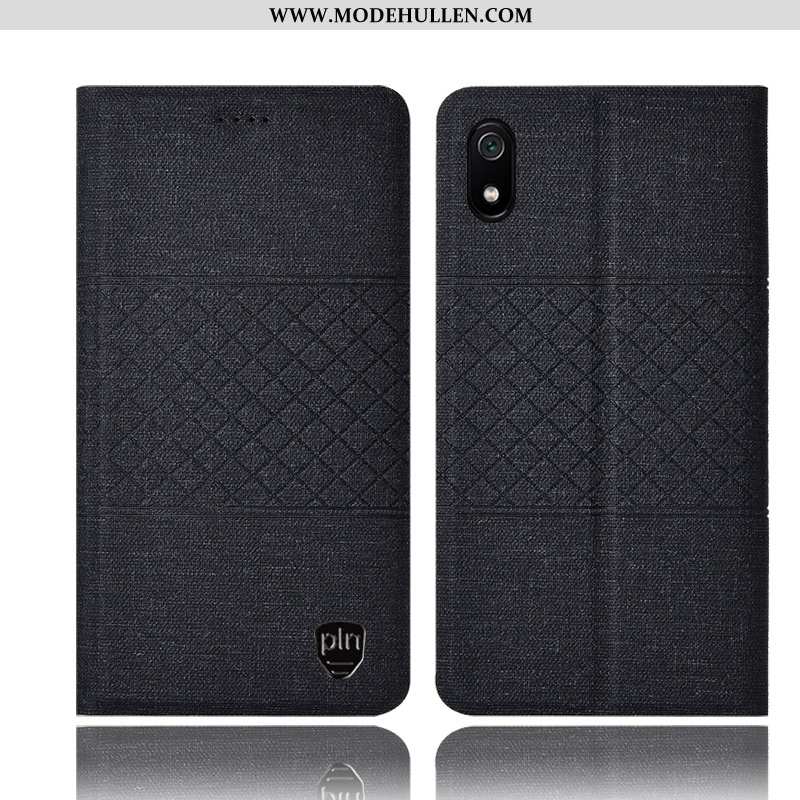 Hülle Xiaomi Redmi 7a Lederhülle Schutz Handy Baumwolle Und Leinen Case Rosa Mini