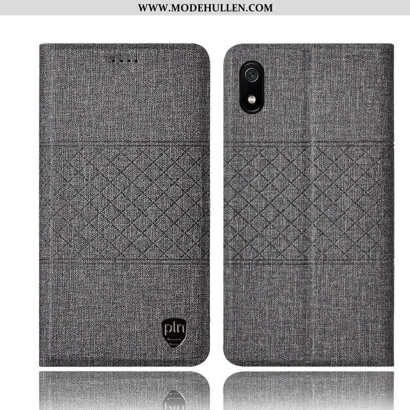 Hülle Xiaomi Redmi 7a Lederhülle Schutz Handy Baumwolle Und Leinen Case Rosa Mini
