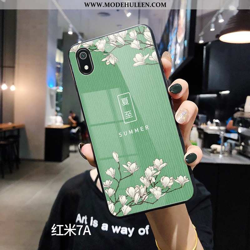Hülle Xiaomi Redmi 7a Persönlichkeit Kreativ Case Liebhaber Glas Anti-sturz Einfach Grün