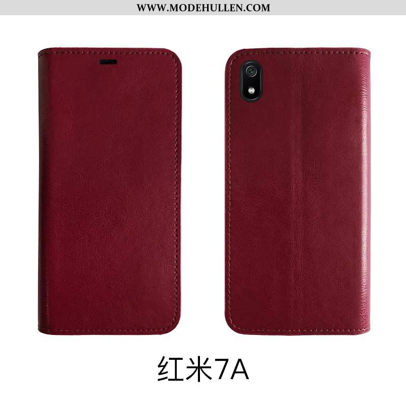 Hülle Xiaomi Redmi 7a Retro Weiche Schutz Mini Schwarz Case Rot