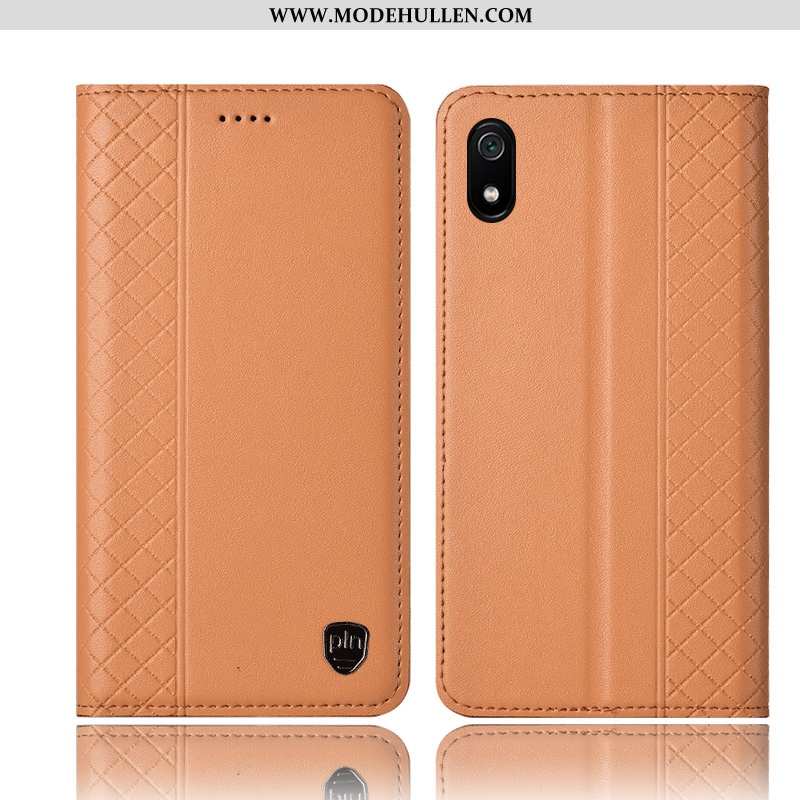 Hülle Xiaomi Redmi 7a Schutz Echt Leder Handy Mini Jugend Case Rote