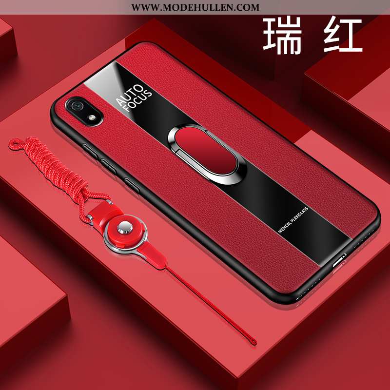Hülle Xiaomi Redmi 7a Schutz Glas Mini Anti-sturz Case Leder Gold Schwarz