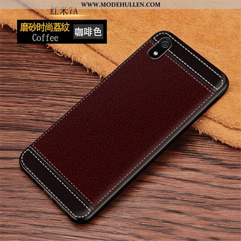 Hülle Xiaomi Redmi 7a Schutz Nubuck Case Mini Business Weiche Rosa