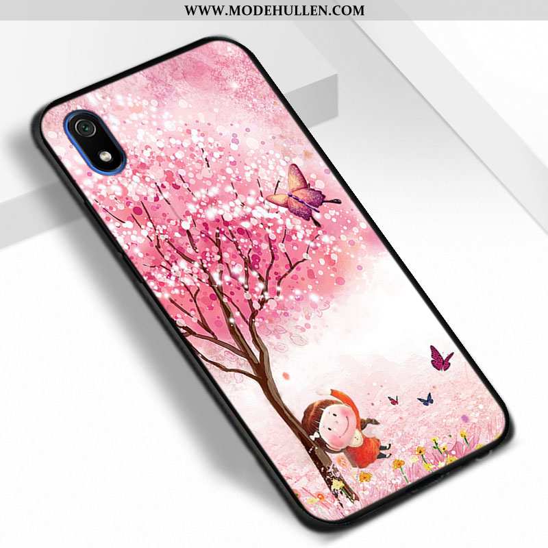 Hülle Xiaomi Redmi 7a Schutz Trend Rot Case Schwarz Handy Weiche