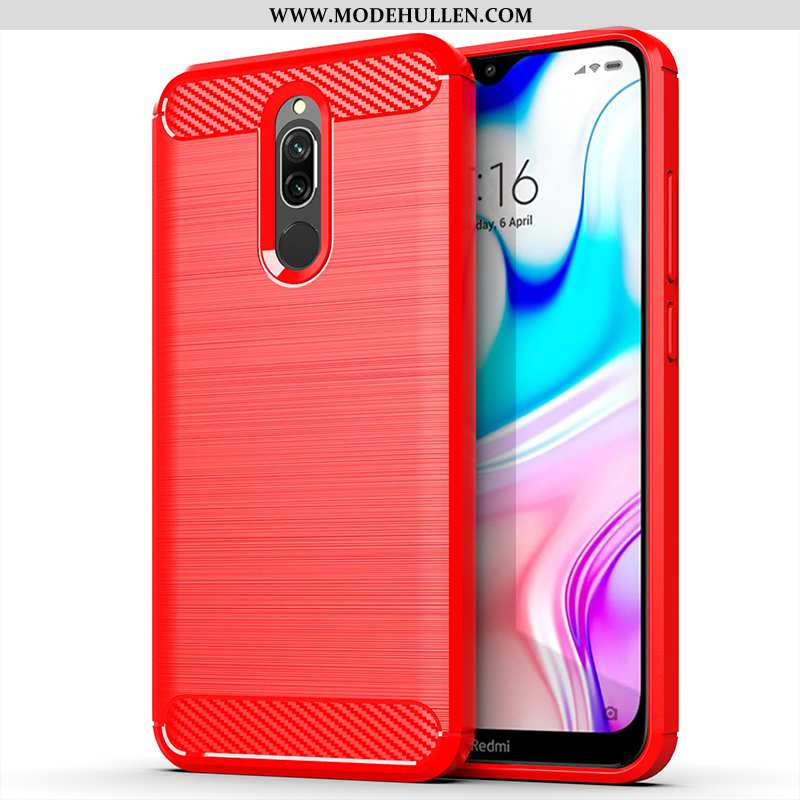 Hülle Xiaomi Redmi 8 Nubuck Persönlichkeit Handy Rot Kreativ Alles Inklusive Schutz Grau