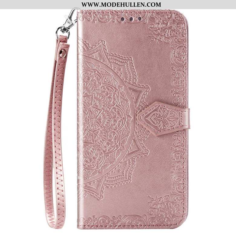 Hülle Xiaomi Redmi 8 Schutz Lederhülle Folio Rosa Anti-sturz Rot