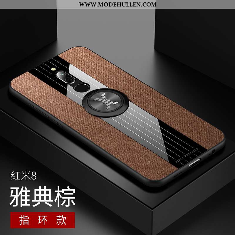 Hülle Xiaomi Redmi 8 Trend Weiche Schutz Handy Rot Nubuck Case Blau