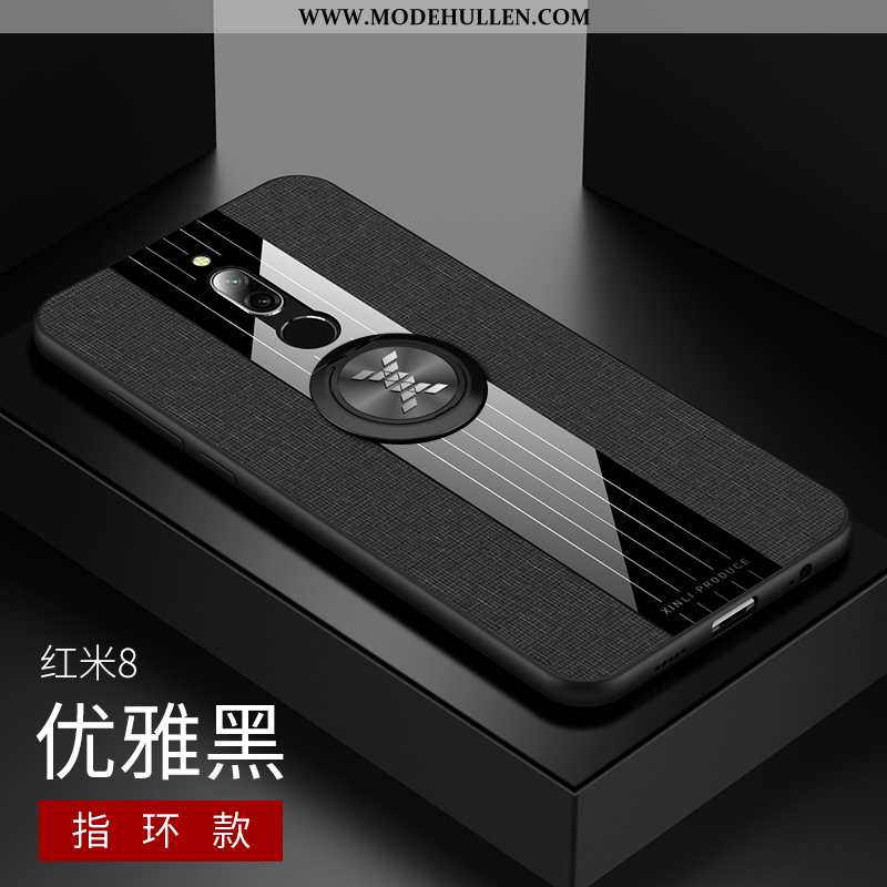 Hülle Xiaomi Redmi 8 Trend Weiche Schutz Handy Rot Nubuck Case Blau