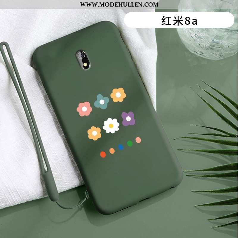 Hülle Xiaomi Redmi 8a Schutz Mode Case Blumen Nubuck Handy Anti-sturz Lila