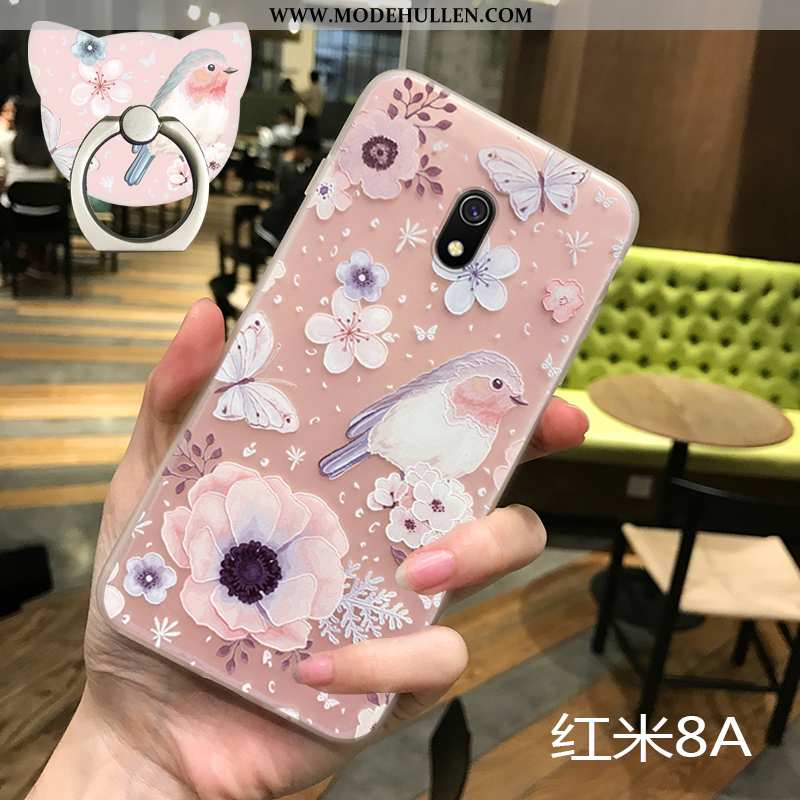 Hülle Xiaomi Redmi 8a Silikon Schutz Prägung Case Mini Trend Rosa