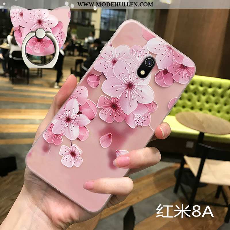 Hülle Xiaomi Redmi 8a Silikon Schutz Prägung Case Mini Trend Rosa