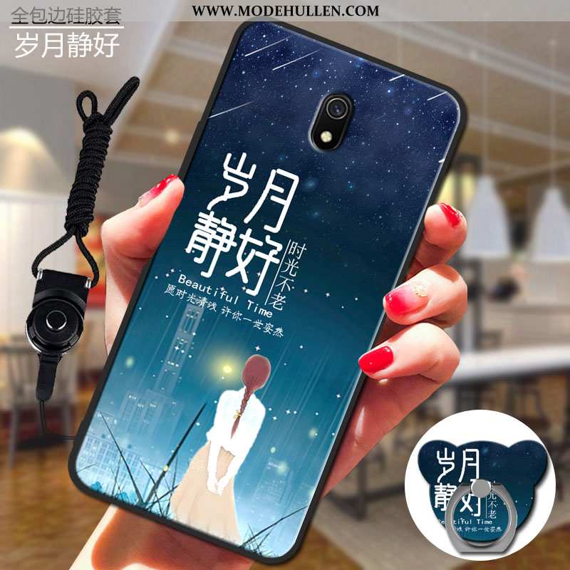 Hülle Xiaomi Redmi 8a Weiche Silikon Case Handy Rot Einfassung Grau