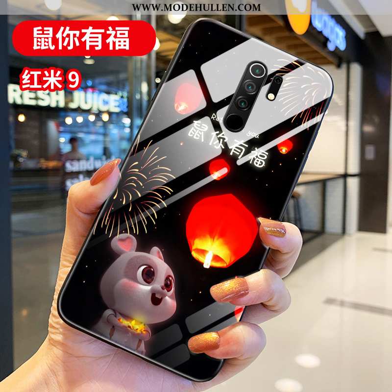 Hülle Xiaomi Redmi 9 Persönlichkeit Kreativ Neu Trend Glas Schwer Rote