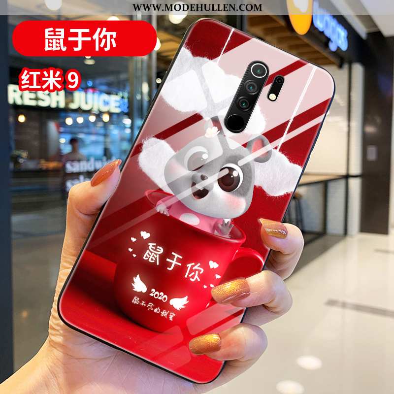 Hülle Xiaomi Redmi 9 Persönlichkeit Kreativ Neu Trend Glas Schwer Rote