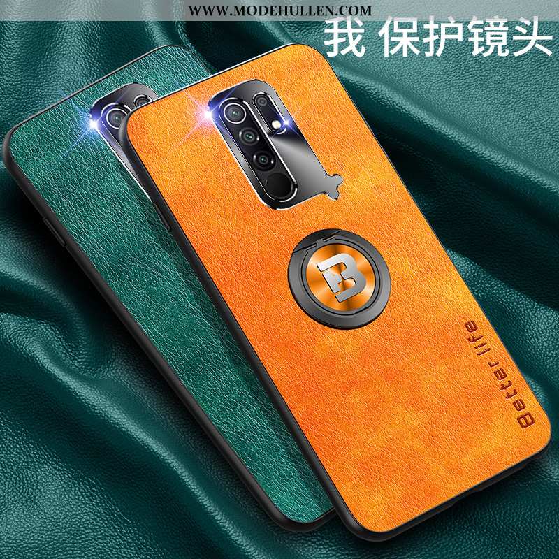 Hülle Xiaomi Redmi 9 Silikon Schutz Handy Kreativ Mini Lederhülle Anti-sturz Orange