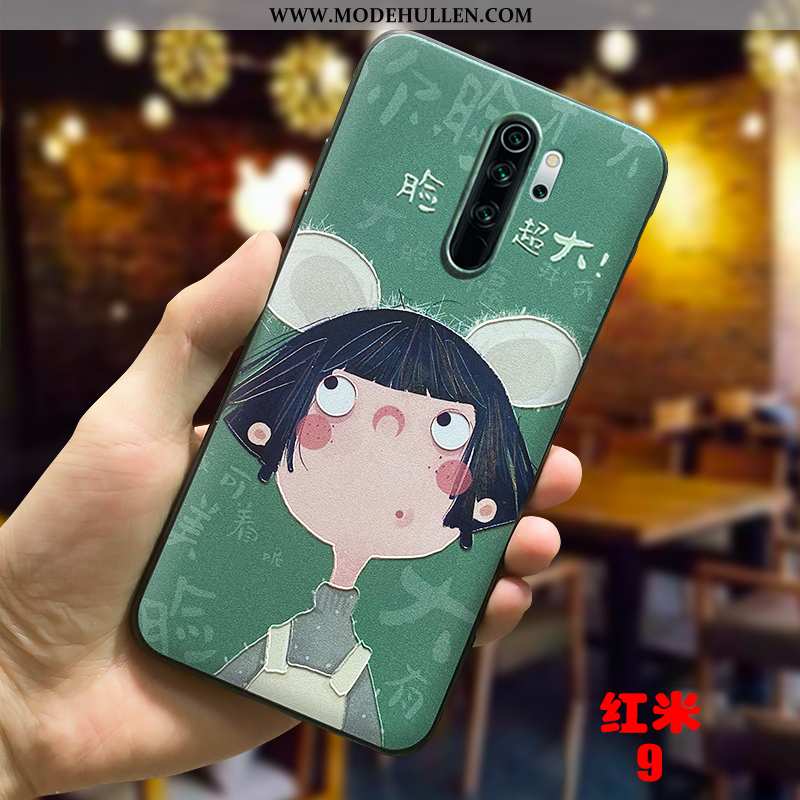 Hülle Xiaomi Redmi 9 Silikon Schutz Trend Rutschfest Weiche Handy Karikatur Grün