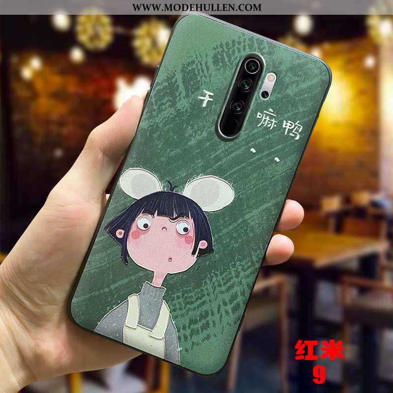 Hülle Xiaomi Redmi 9 Silikon Schutz Trend Rutschfest Weiche Handy Karikatur Grün