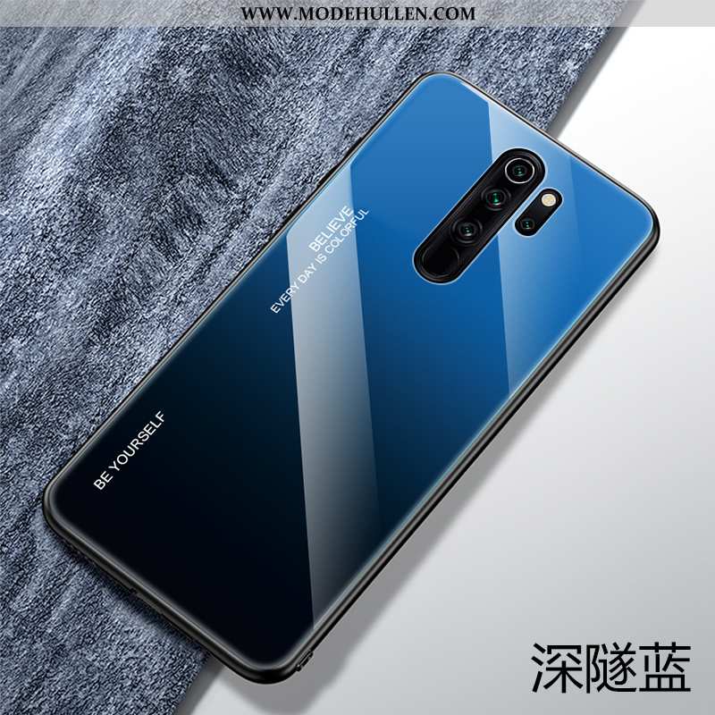 Hülle Xiaomi Redmi 9 Trend Weiche Rot Liebhaber Persönlichkeit Case Glas Dunkelblau