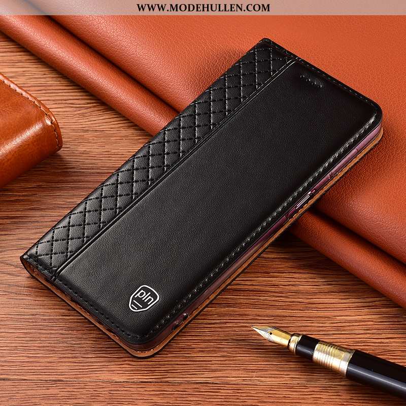 Hülle Xiaomi Redmi 9a Echt Leder Schutz Case Folio Mini Handy Rote