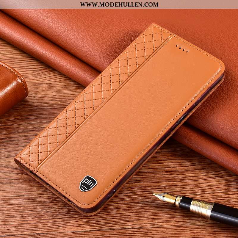 Hülle Xiaomi Redmi 9a Echt Leder Schutz Case Folio Mini Handy Rote