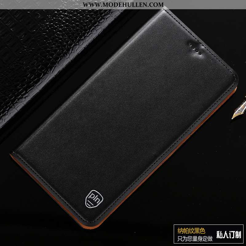 Hülle Xiaomi Redmi 9a Schutz Echt Leder Rot Mini Folio Case Gelb Gelbe