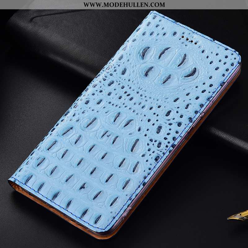 Hülle Xiaomi Redmi 9a Schutz Echt Leder Schwarz Anti-sturz Mini Rot Case