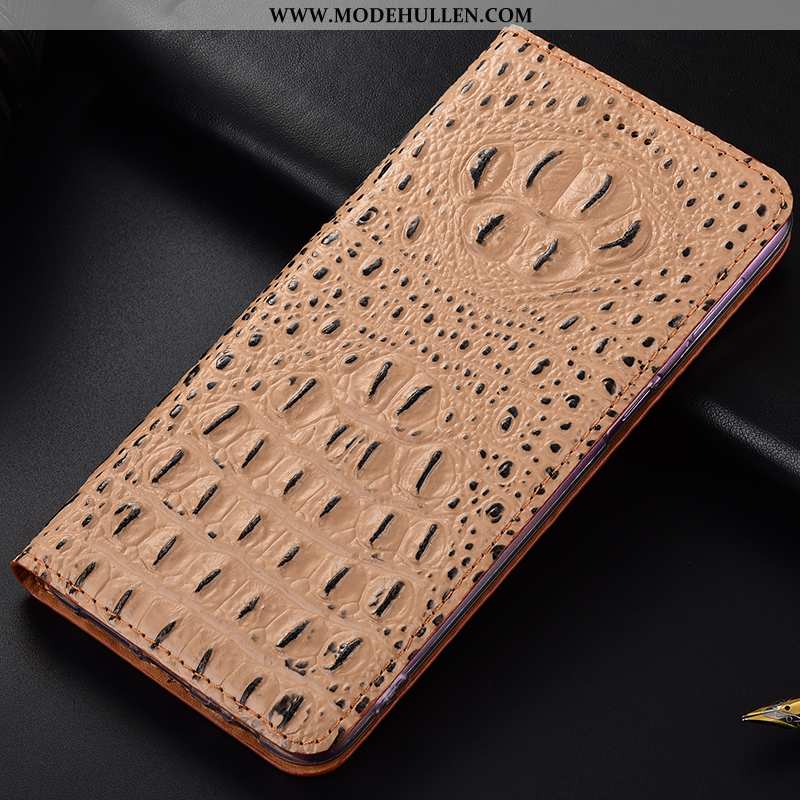 Hülle Xiaomi Redmi 9a Schutz Echt Leder Schwarz Anti-sturz Mini Rot Case