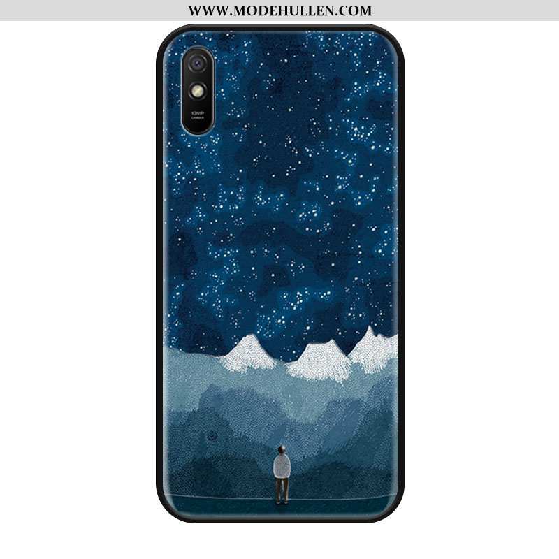 Hülle Xiaomi Redmi 9a Silikon Schutz Rot Chinesische Art Retro Case Gelbe