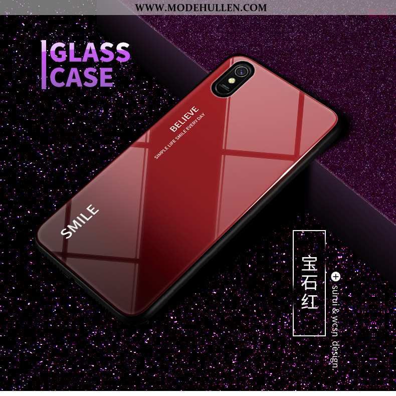 Hülle Xiaomi Redmi 9a Trend Schutz Rot Neu Einfassung Persönlichkeit Glas Rote