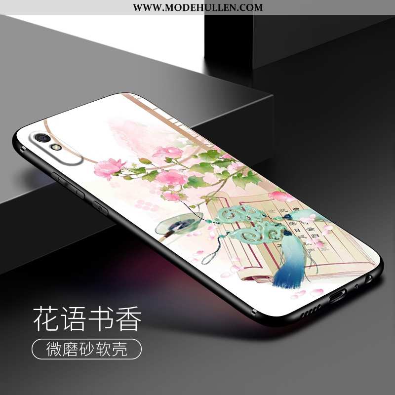 Hülle Xiaomi Redmi 9a Weiche Silikon Kunst Elegant Rosa Frisch Einfassung