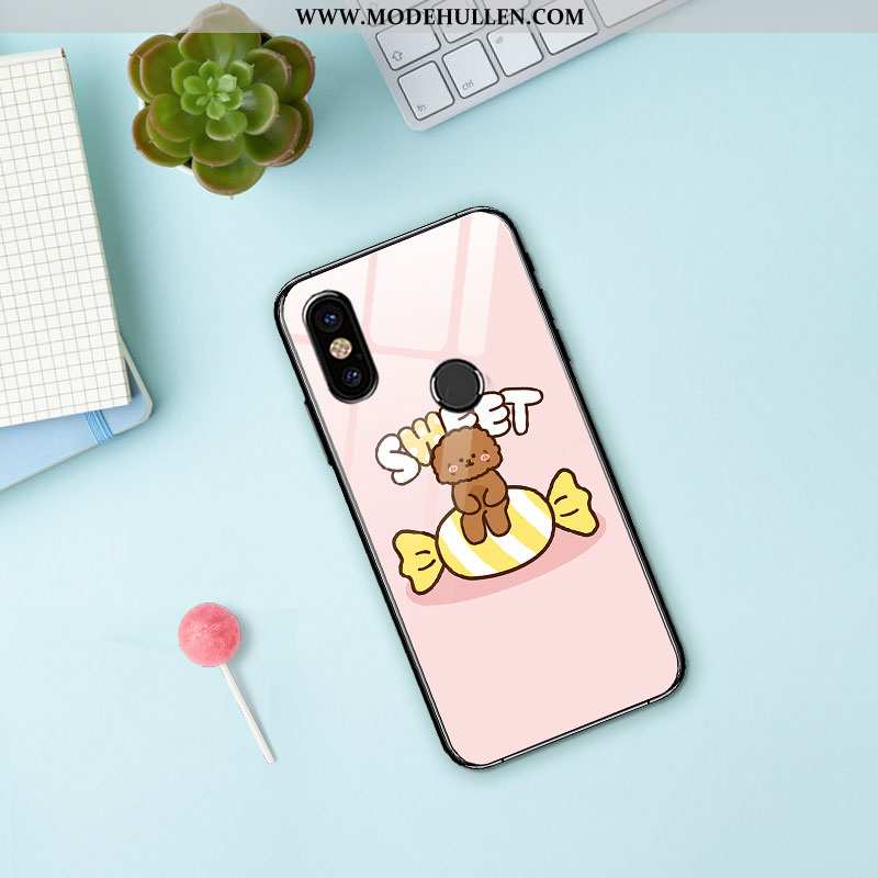 Hülle Xiaomi Redmi Note 5 Kreativ Karikatur Trend Glas Liebhaber Süßigkeiten Spiegel Rosa