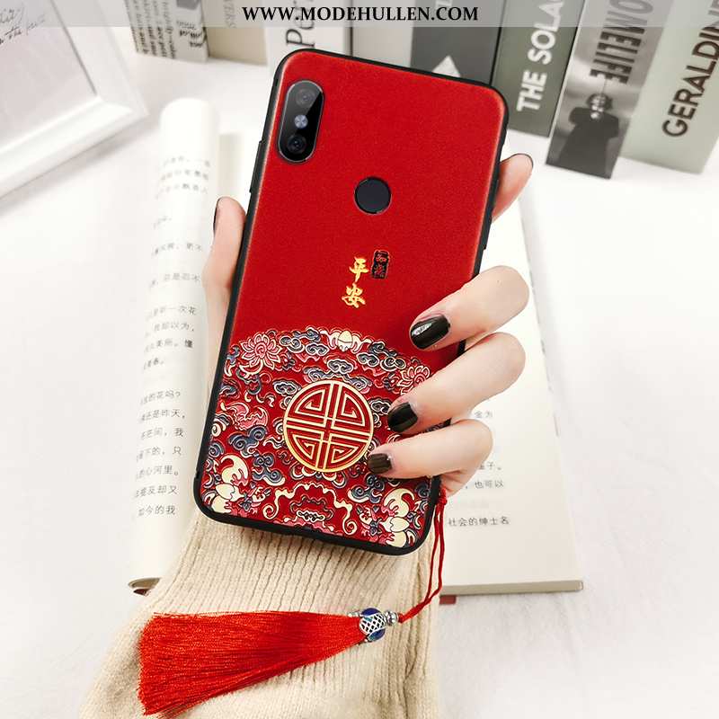 Hülle Xiaomi Redmi Note 5 Schutz Bedrucken Retro Totem Schwarz Rot