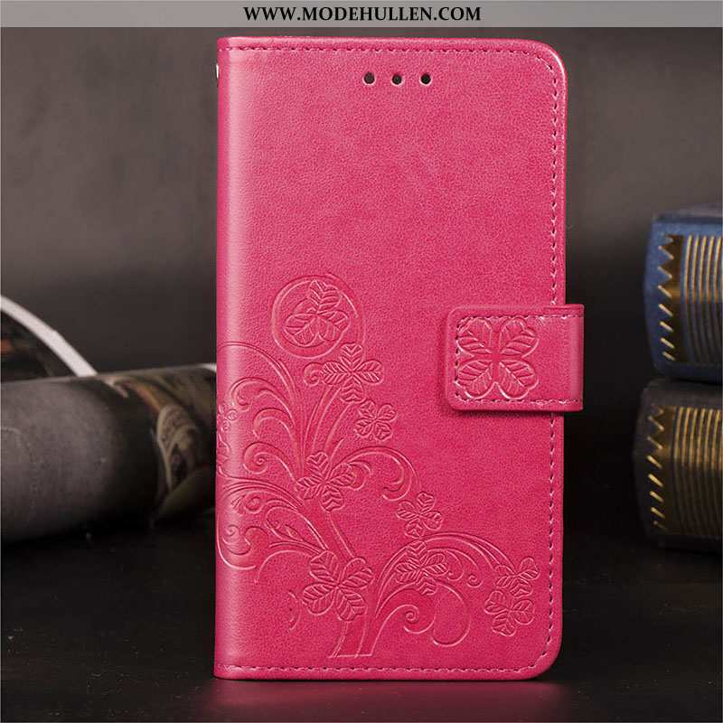 Hülle Xiaomi Redmi Note 5 Schutz Lederhülle Case Rot Mini Handy Rosa