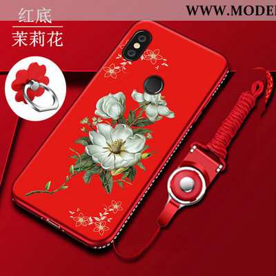 Hülle Xiaomi Redmi Note 5 Schutz Nubuck Case Handy Rot Mini Rote